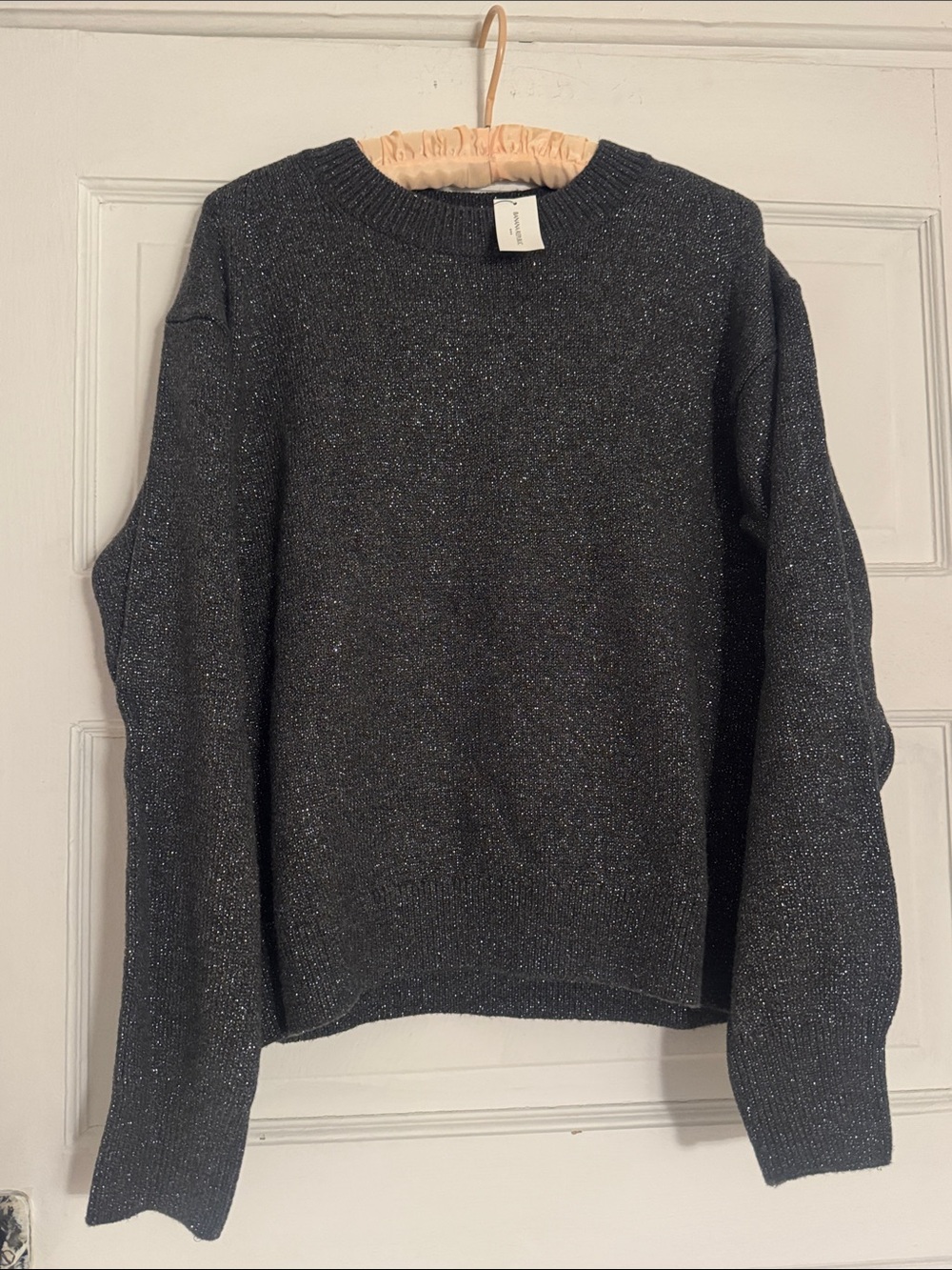 NWT Banana Republic Charcoal Gray Cozy Shimmer Pullover Sweater